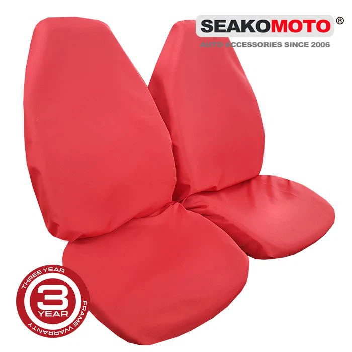 Slip On Seat Cover Throw Over Style Red Front Pair