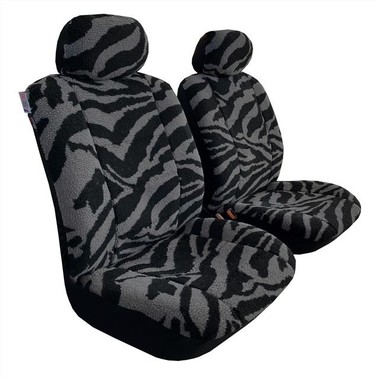 Grey Zebra Car Seat Covers