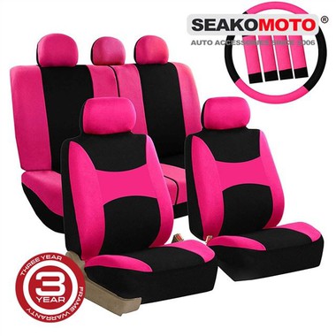 Seat Cover Combo Set Black Pink